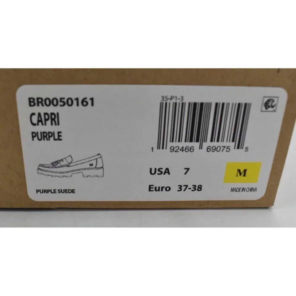 Born‎ Womens Size 7 Capri Tassel Purple Suede Platform Loafers